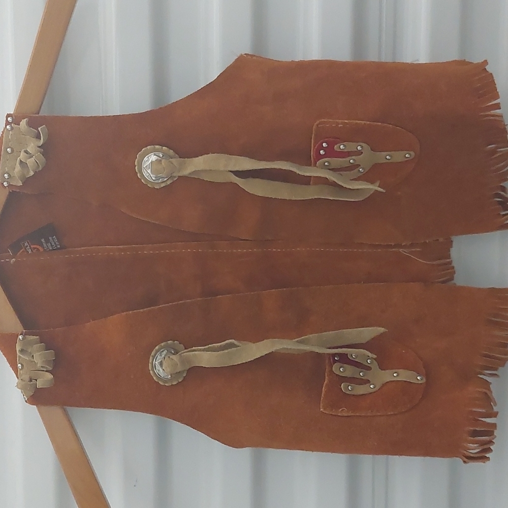 Toddler Large Western Cowboy Leather Vest Costume